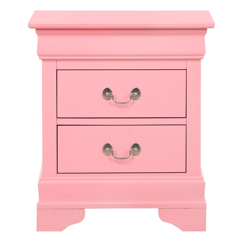 Louis Philippe 2-Drawer Pink Nightstand (24 in. H X 21 in. W X 16 in. D). The main picture.