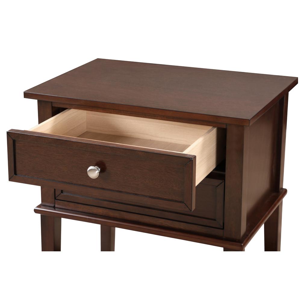 Newton 2-Drawer Cappuccino Nightstand (28 in. H x 16 in. W x 22 in. D). Picture 3