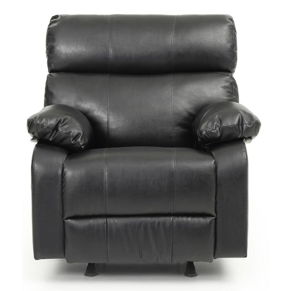 Manny Black Faux Leather Upholstery Reclining Chair. Picture 1