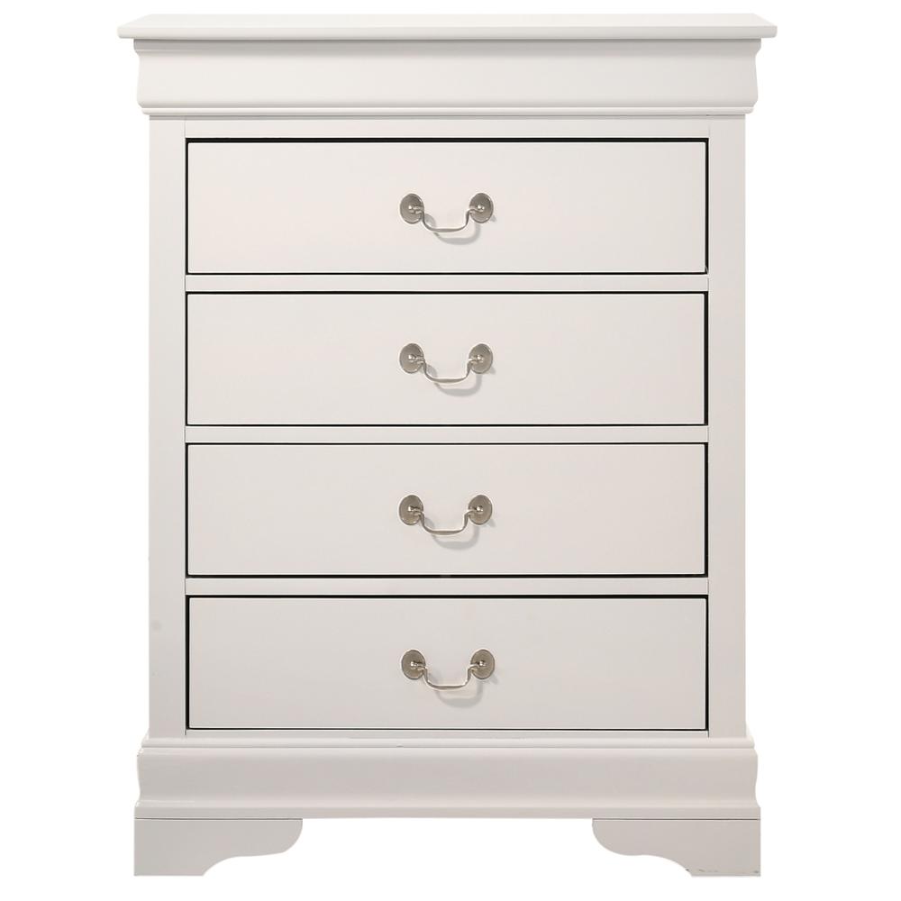 Louis Phillipe White 4 Drawer Chest of Drawers (31 in L. X 16 in W. X 41 in H.). Picture 2