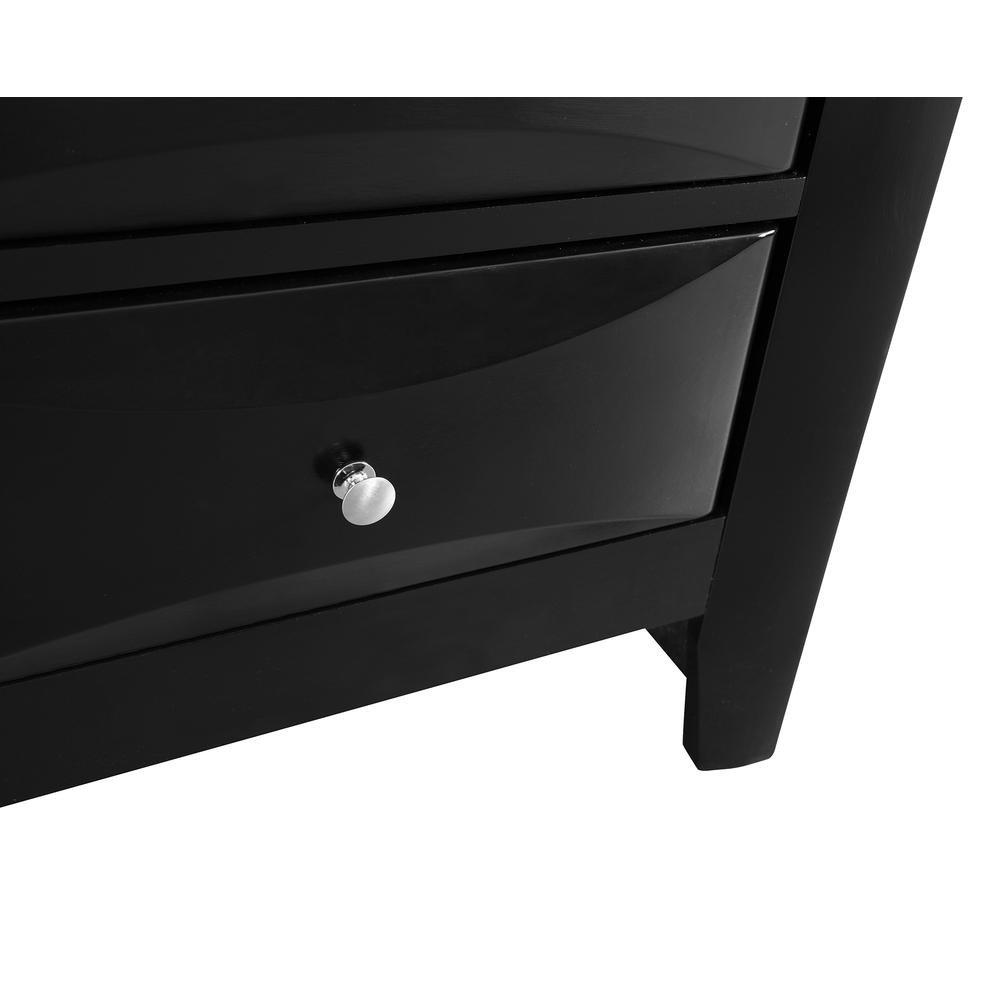 Marilla 3-Drawer Black Nightstand (28 in. H x 17 in. W x 23 in. D). Picture 4