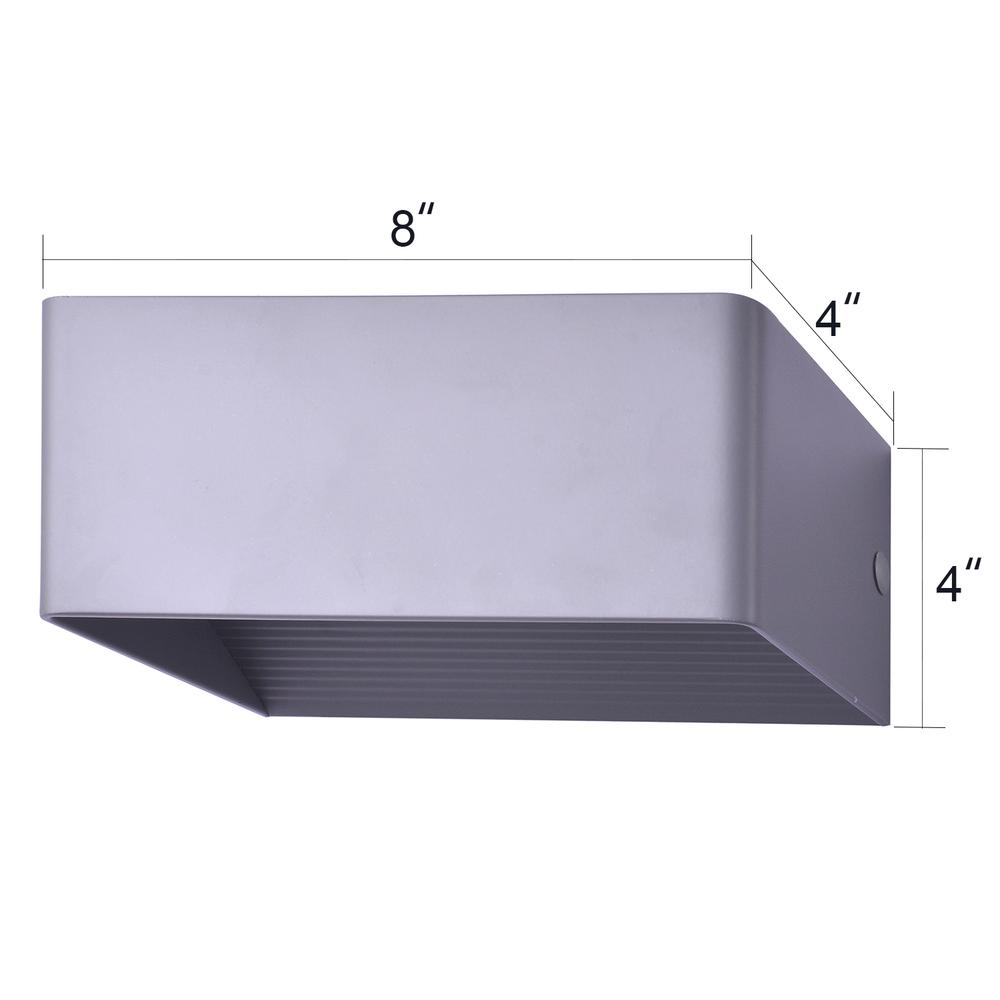 LED Gray Large 4"L x 8"W x 4"H Wall Lamp 2pcs Pack. Picture 7