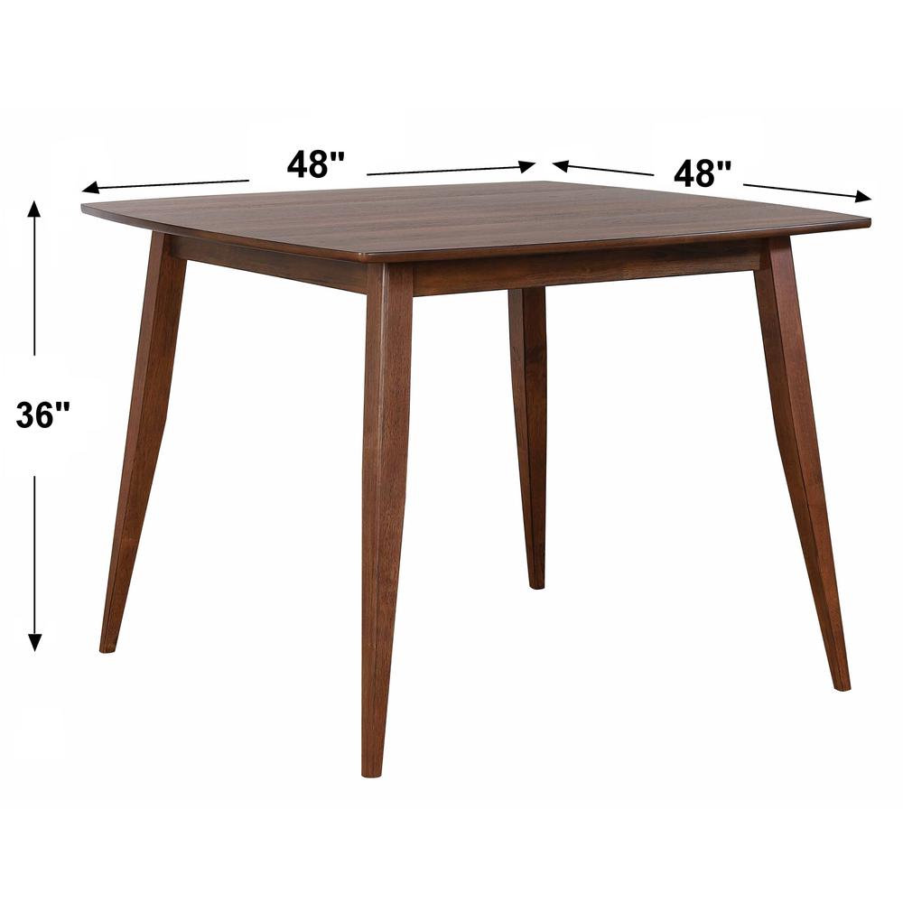 Mid Century 48 in. Square Danish Walnut Wood Dining Table (Seats 6). Picture 4