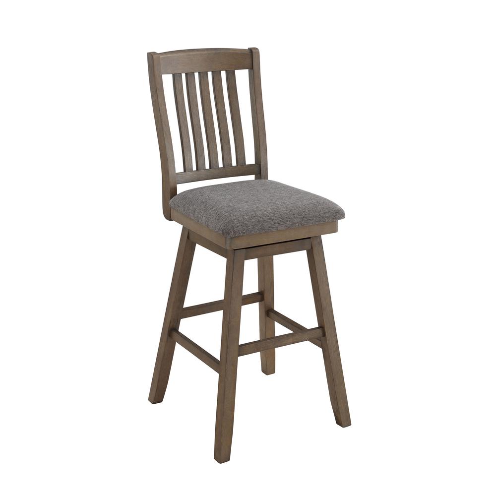 SH Mission 42.5 in. Walnut High Back Wood 29 in. Bar Stool. Picture 2