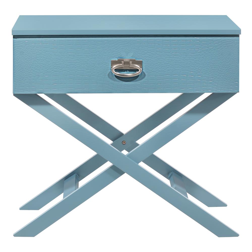 Xavier 1-Drawer Teal Nightstand (25 in. H x 16 in. W x 27 in. D). Picture 1