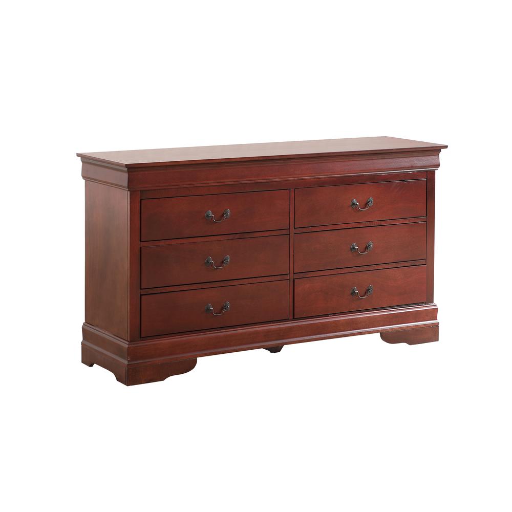 Louis Phillipe 6-Drawer Cherry Double Dresser (33 in. X 18 in. X 60 in.). Picture 2