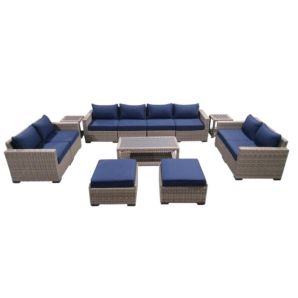 13-Piece Outdoor Patio Furniture Set  Sectional Sofa & Couch with Coffee Table and Side Table. Picture 1