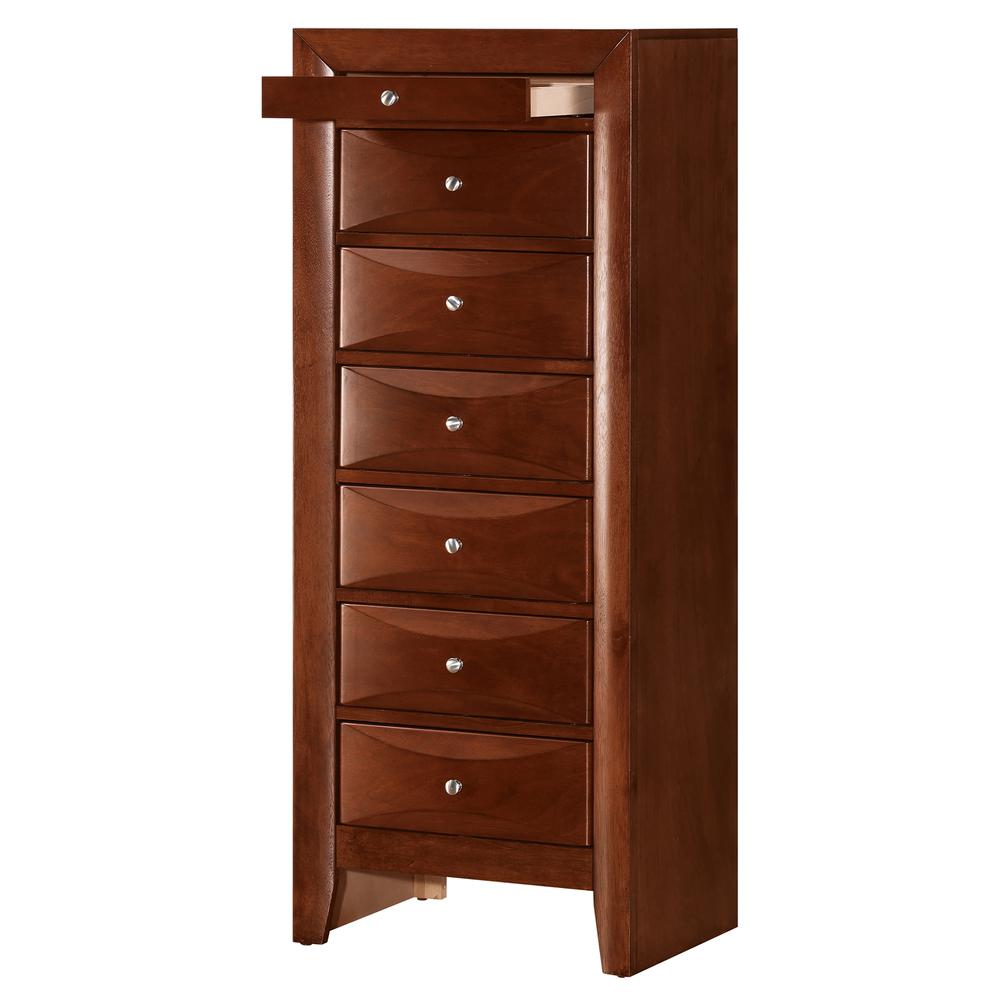 Marilla Cherry 7-Drawer Chest of Drawers (23 in. L X 17 in. W X 58 in. H). Picture 1