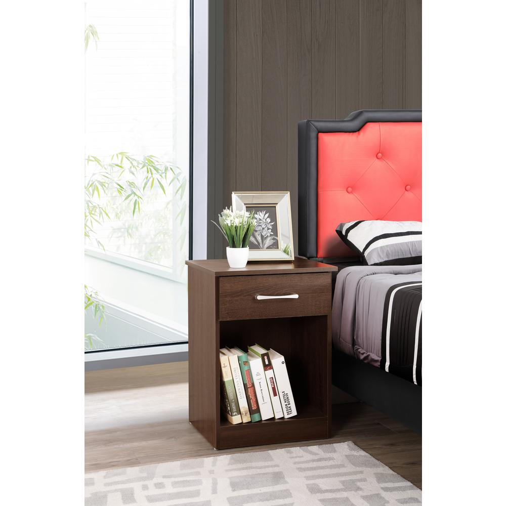 Lindsey 1-Drawer Wenge Nightstand (24 in. H x 16 in. W x 18 in. D). Picture 5