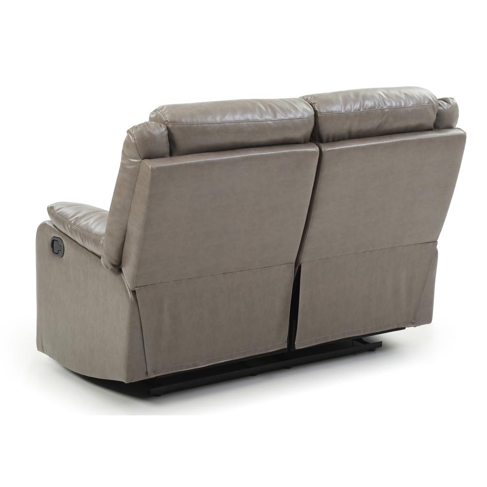 Ward 55 in. Gray Faux leather 2-Seater Reclining Sofa with Pillow Top Arm. Picture 3