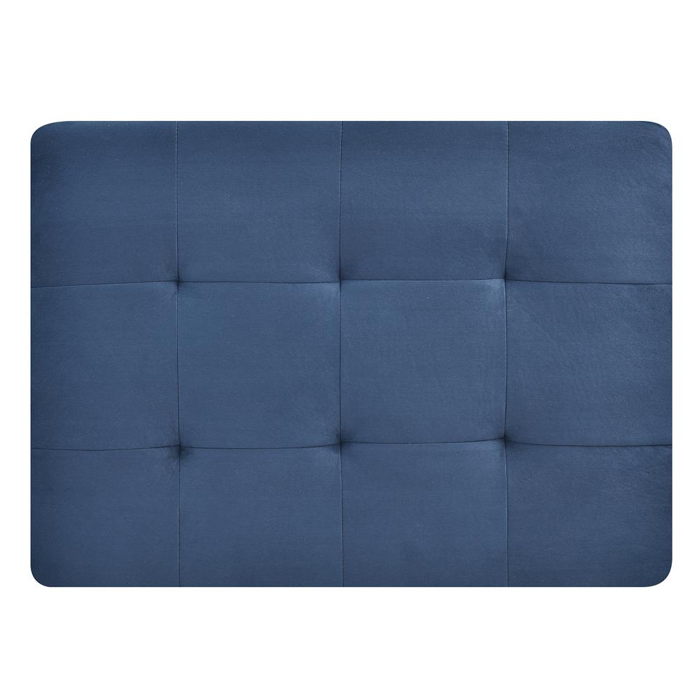 Malone Navy Blue Tufted Ottoman. Picture 4