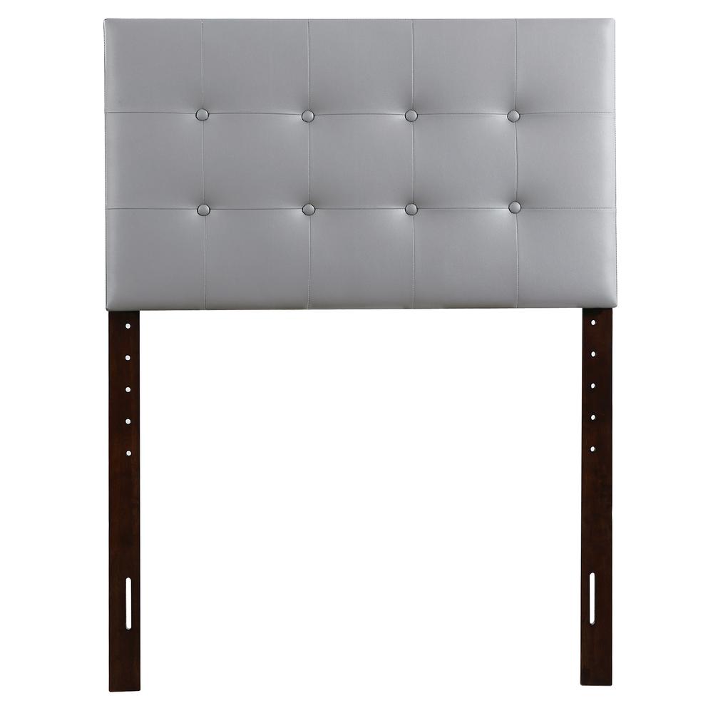 Super Nova Light Grey Twin Upholstered Tufted Panel Headboard. The main picture.