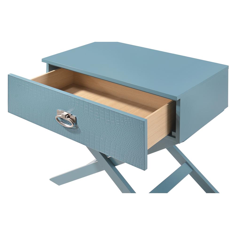 Xavier 1-Drawer Teal Nightstand (25 in. H x 16 in. W x 27 in. D). Picture 3