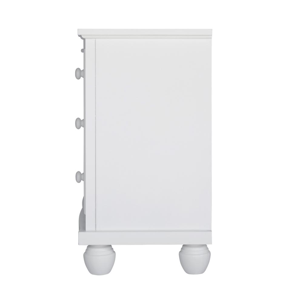 White Shutter Wood 3-Drawer White Nightstand 30 in. H x 33 in. W x 17 in. D. Picture 3