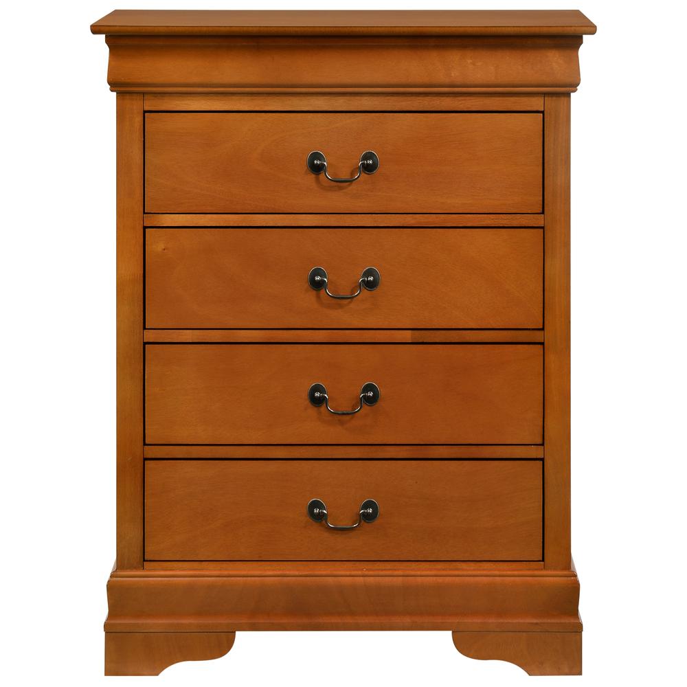 Louis Phillipe Oak 4 Drawer Chest of Drawers (31 in L. X 16 in W. X 41 in H.). Picture 2