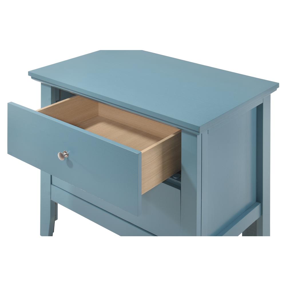 Primo 2-Drawer Teal Nightstand (24 in. H x 15.5 in. W x 19 in. D). Picture 3