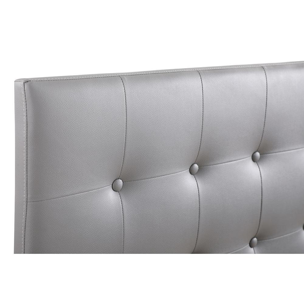 Super Nova Light Grey Full Upholstered Tufted Panel Headboard. Picture 5