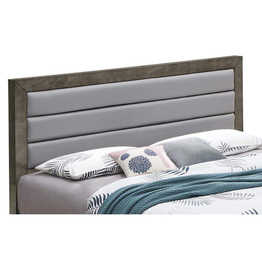 Burlington Gray Upholstered King Panel Bed. Picture 2
