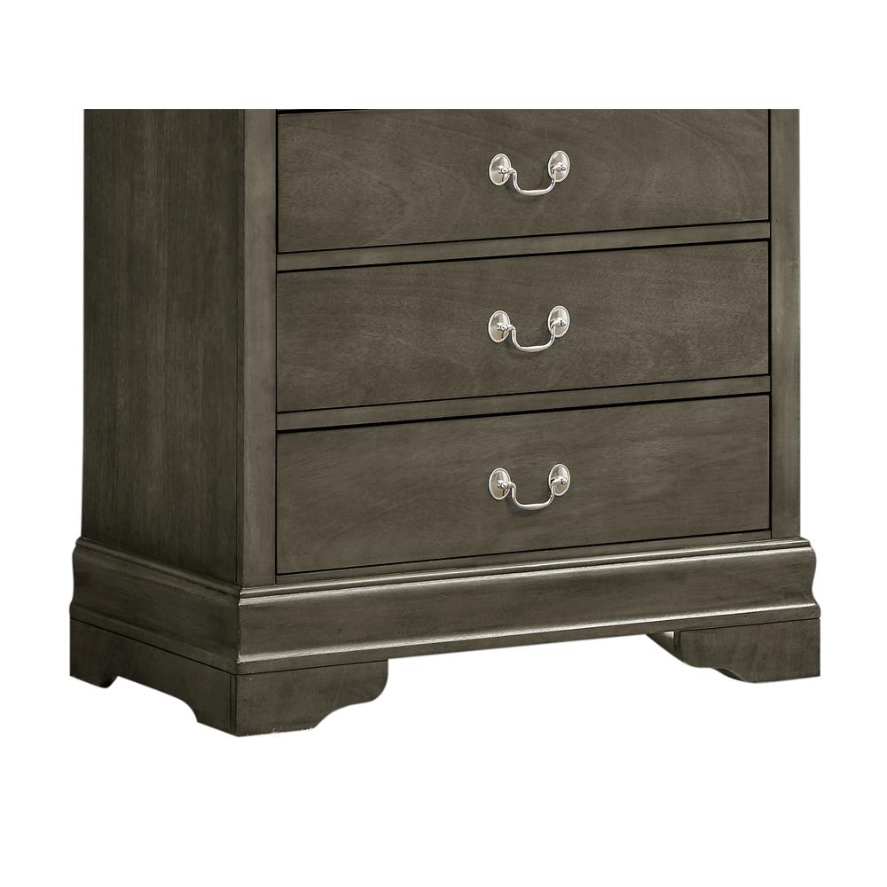Louis Phillipe Gray 5 Drawer Chest of Drawers (33 in L. X 18 in W. X 48 in H.). Picture 6