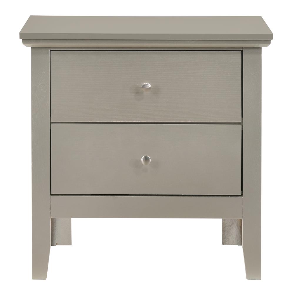 Primo 2-Drawer Silver Champagne Nightstand (24 in. H x 15.5 in. W x 19 in. D). Picture 1