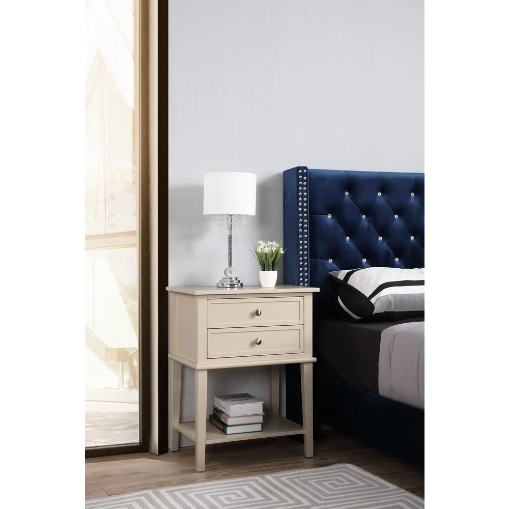 Newton 2-Drawer Beige Nightstand (28 in. H x 16 in. W x 22 in. D). Picture 6