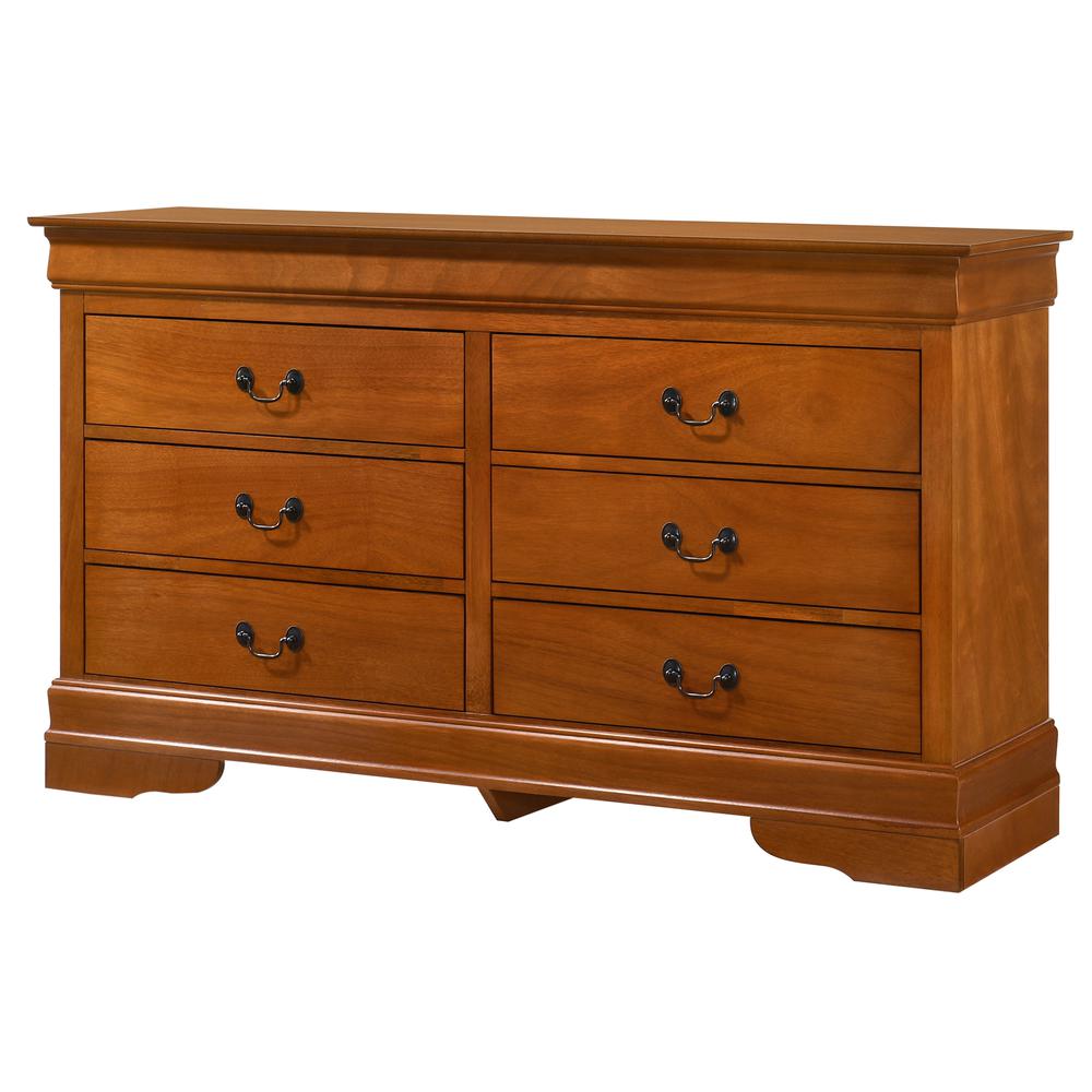 Louis Phillipe 2 6-Drawer Oak Dresser (33 in. X 16 in. X 57 in.). Picture 2
