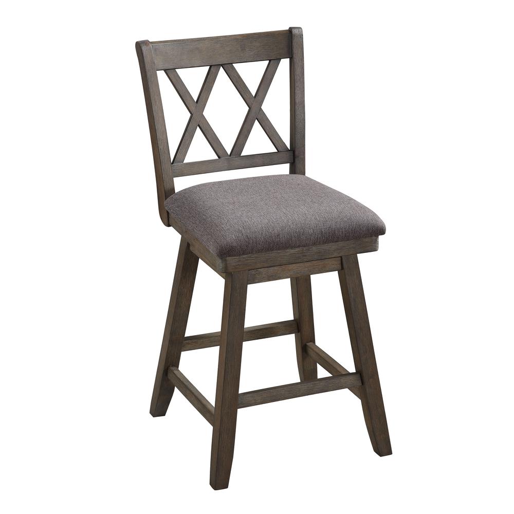 SH XX 37.5 in. Walnut High Back Wood 24 in. Bar Stool. Picture 2