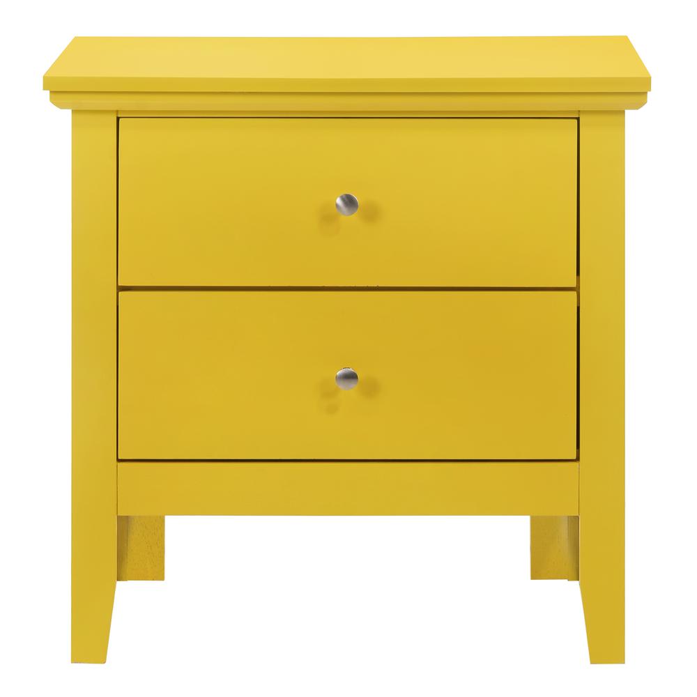Primo 2-Drawer Yellow Nightstand (24 in. H x 15.5 in. W x 19 in. D). Picture 1