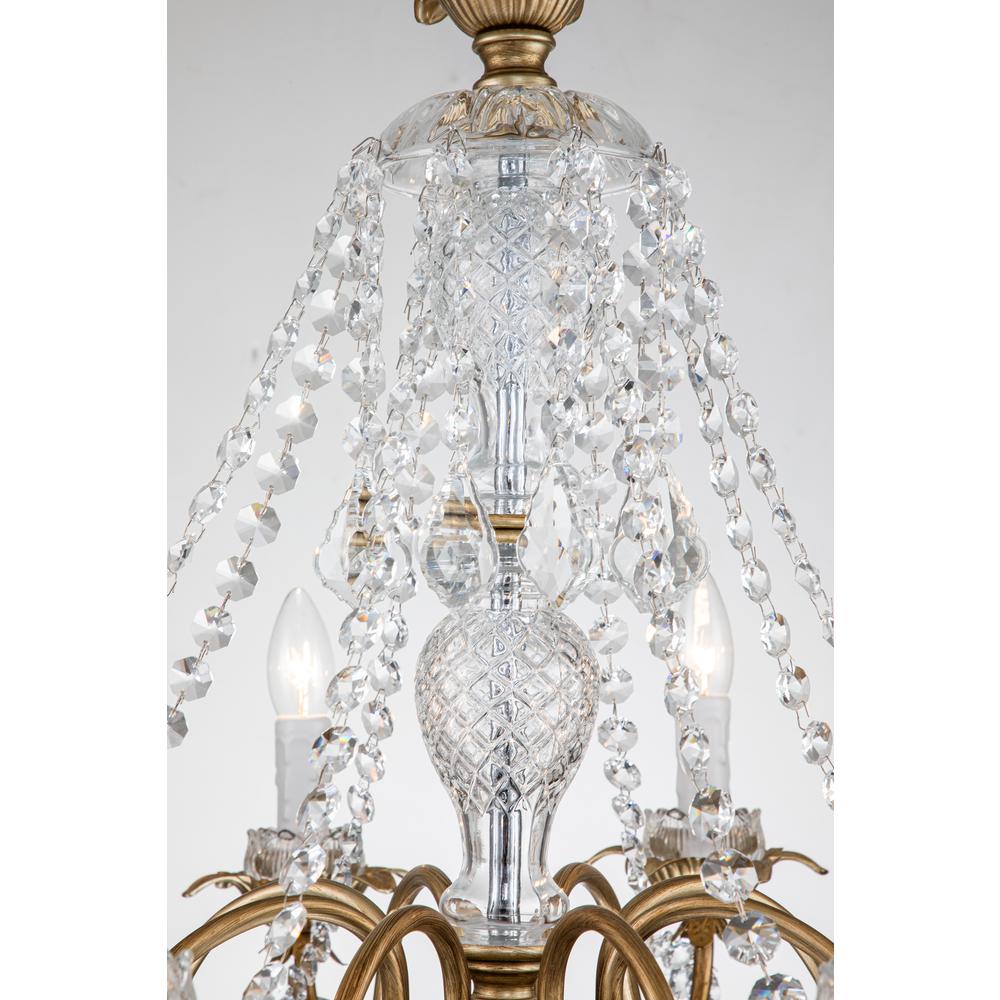 Eudora 8-Light Country/Cottage Crystal Chandelier Brushed Silver Champagne. Picture 6