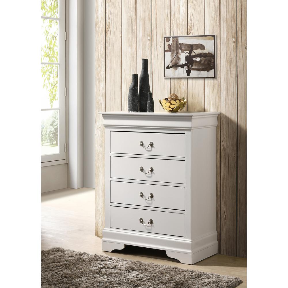 Louis Phillipe White 4 Drawer Chest of Drawers (31 in L. X 16 in W. X 41 in H.). Picture 5