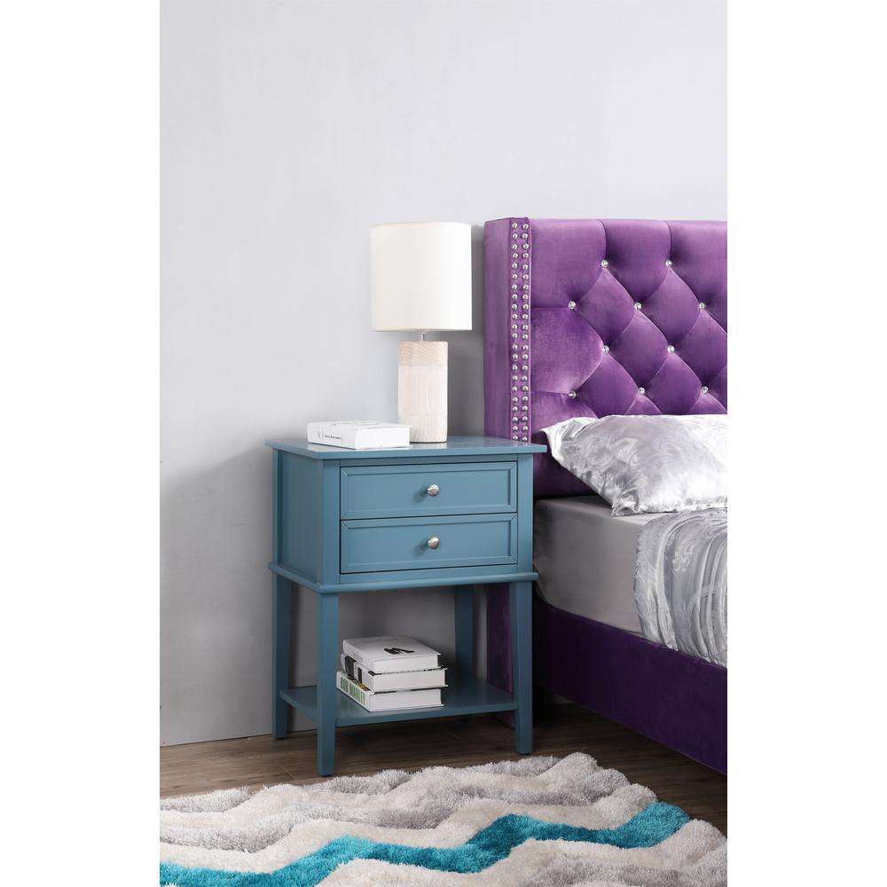 Newton 2-Drawer Teal Nightstand (28 in. H x 16 in. W x 22 in. D). Picture 6