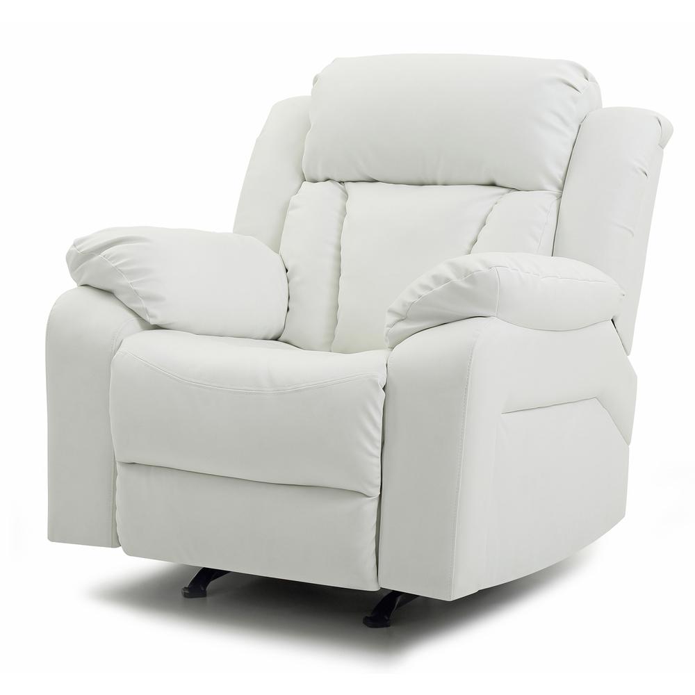 Daria White Faux Leather Upholstery Reclining Chair. Picture 3