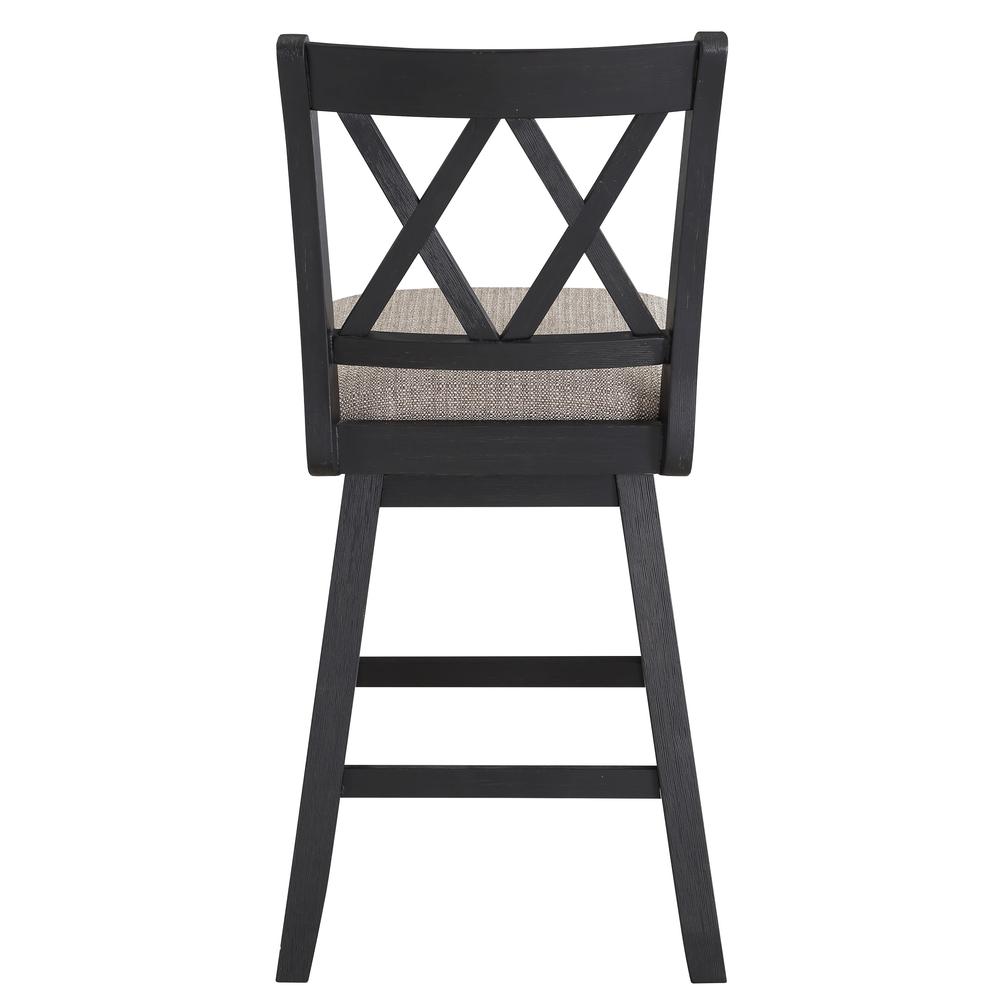 SH XX 37.5 in. Black High Back Wood 24 in. Bar Stool. Picture 3