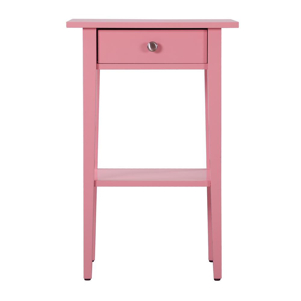 Dalton 1-Drawer Pink Nightstand (28 in. H x 14 in. W x 18 in. D). Picture 1