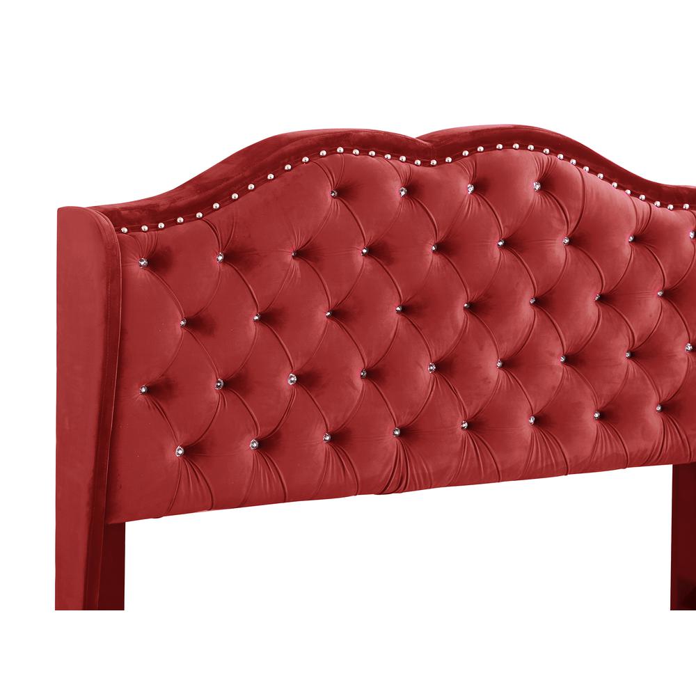Joy Jeweled Cherry Tufted King Panel Bed. Picture 4