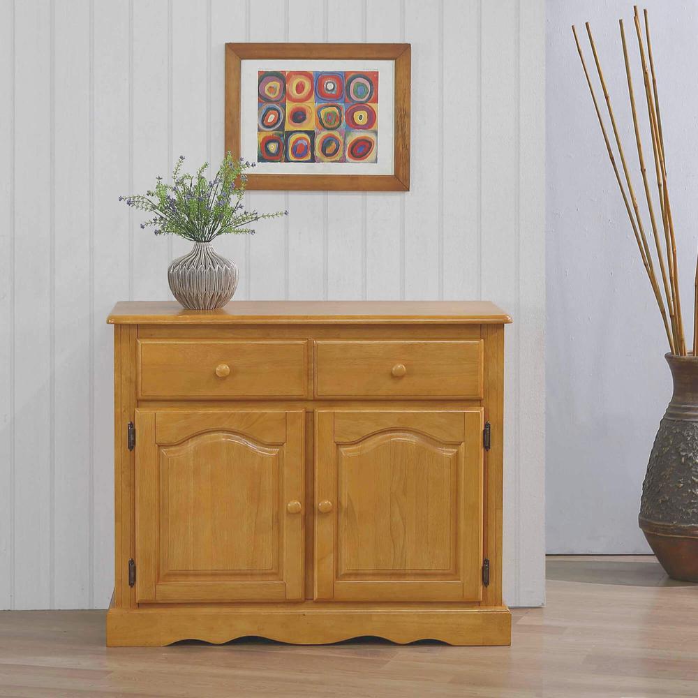 Oak Selections Light Oak Buffet with Solid Wood and Drawer. Picture 7