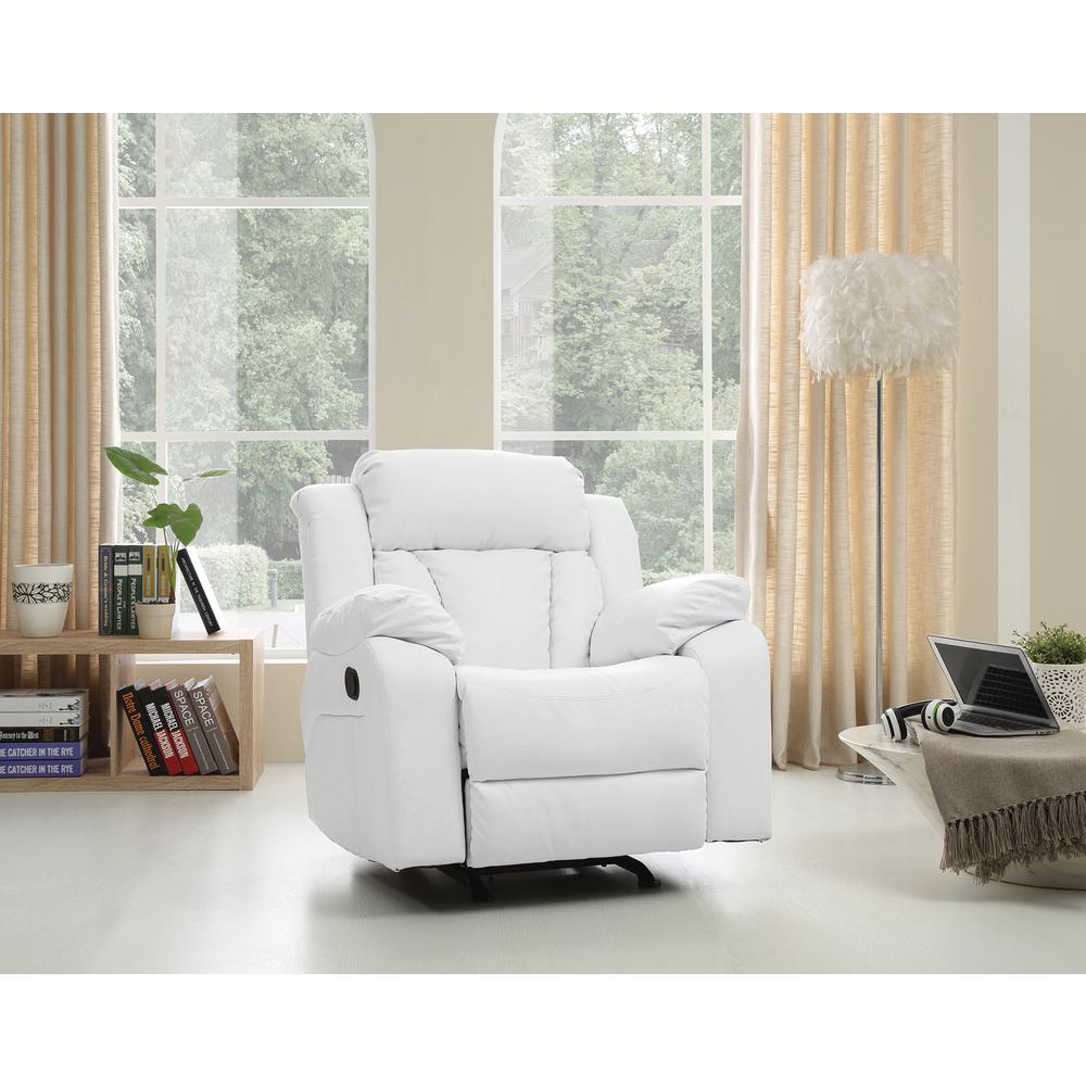 Daria White Faux Leather Upholstery Reclining Chair. Picture 5