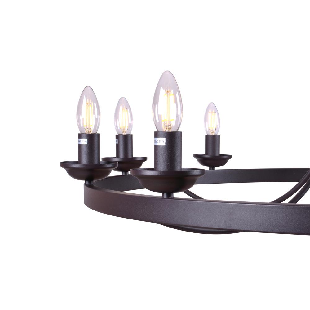 Erica 10-Light Candle Style Wagon Wheel Chandelier. Picture 8