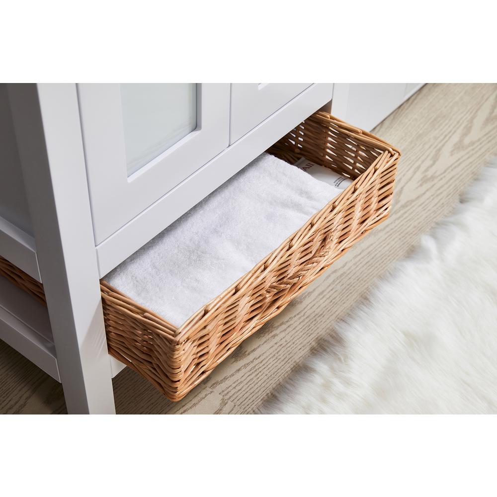 24 in. x 34 in. White Engineered Wood Laundry Sink with a Basket Included. Picture 8