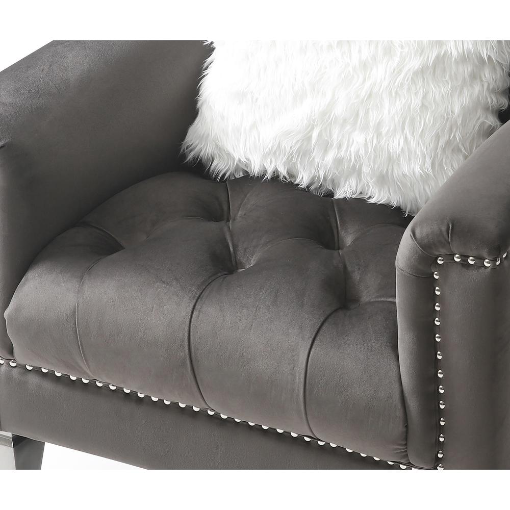 Dania Gray Upholstered Accent Chair. Picture 7