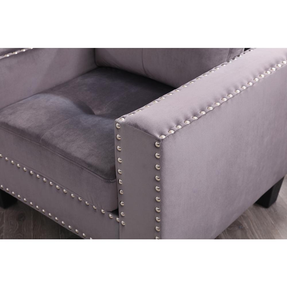 Nailer Gray Upholstered Accent Chair. Picture 4