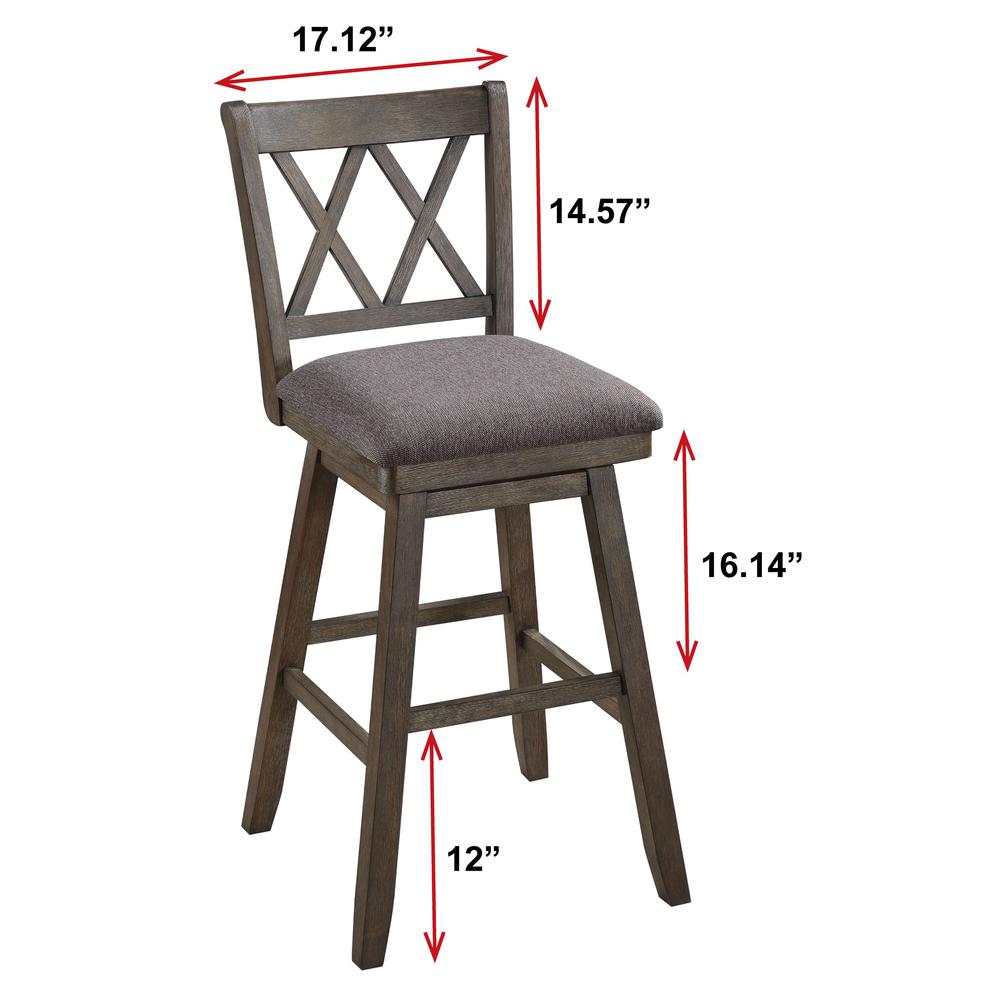 SH XX 42.5 in. Walnut High Back Wood 29 in. Bar Stool. Picture 6