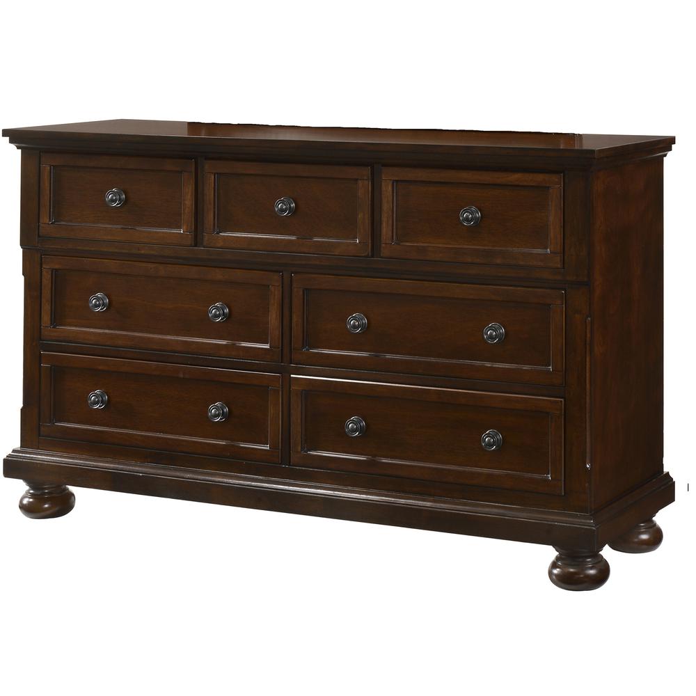 Meade 7-Drawer Cherry Dresser (35 in. X 60 in. X 18 in.). Picture 1