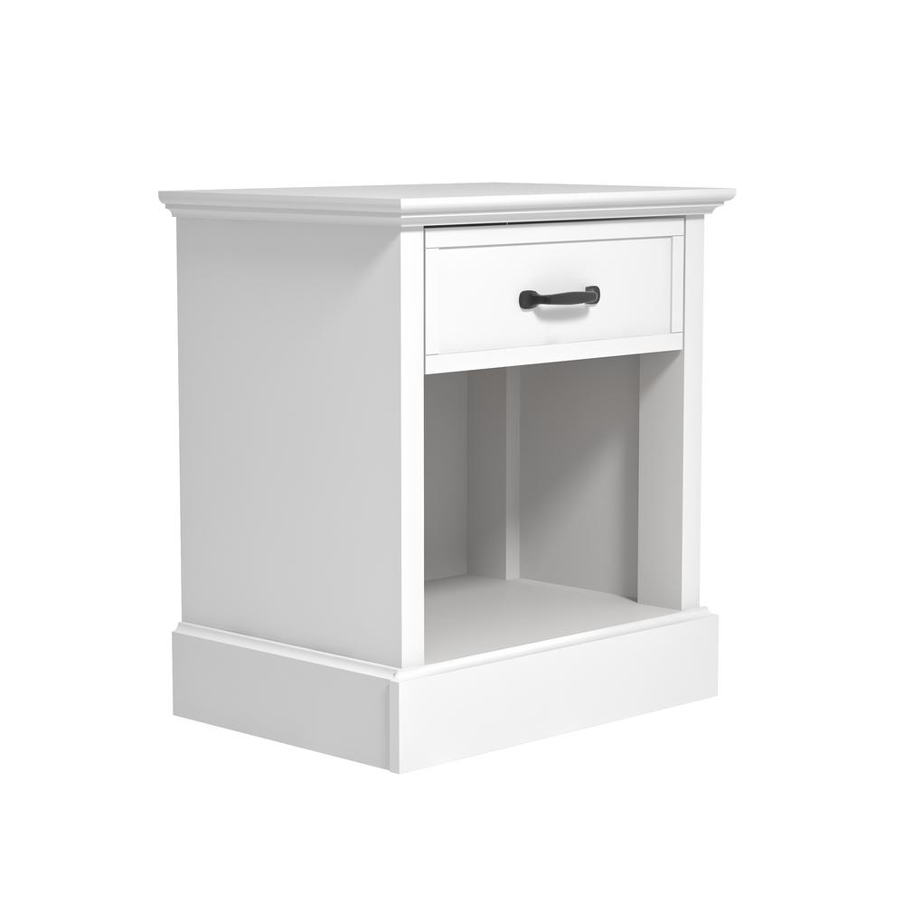 Xylon 1-Drawer White Nightstand (21.7 in. x 24.4 in. x 15.7 in.). Picture 2