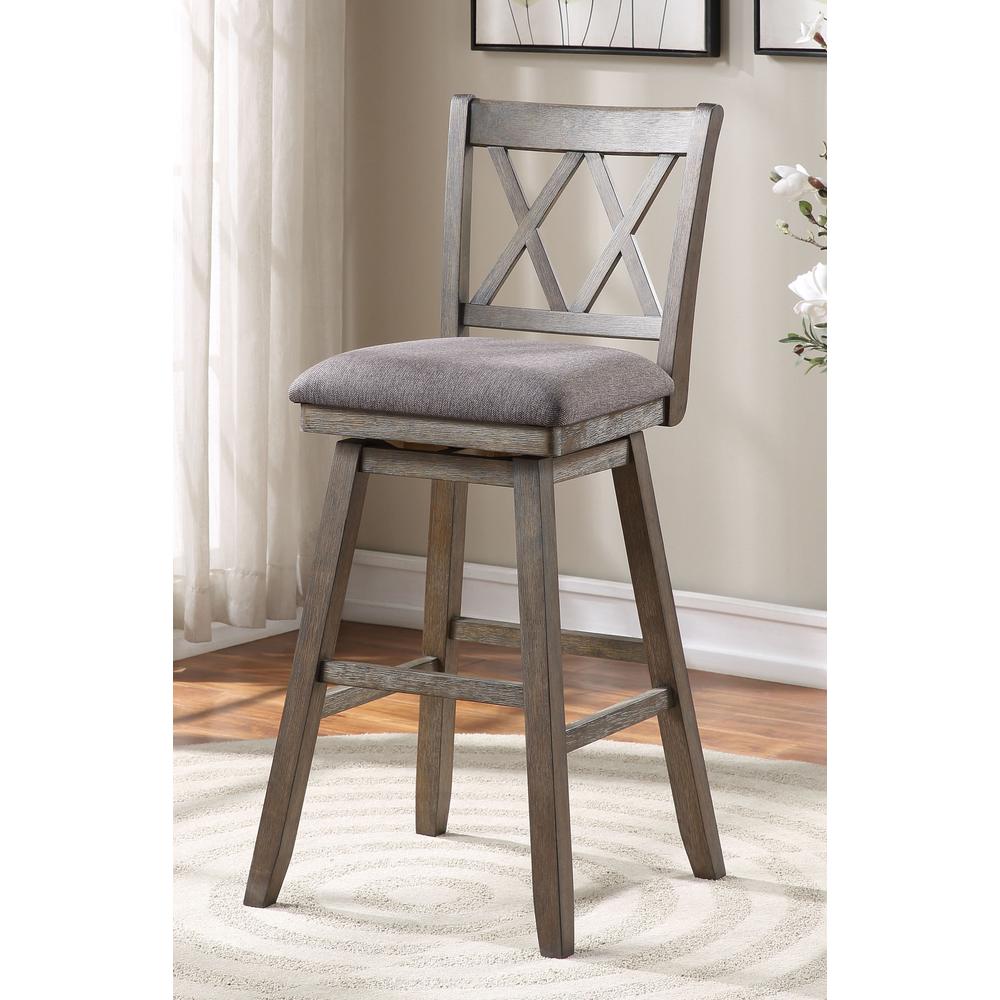 SH XX 42.5 in. Walnut High Back Wood 29 in. Bar Stool. Picture 7