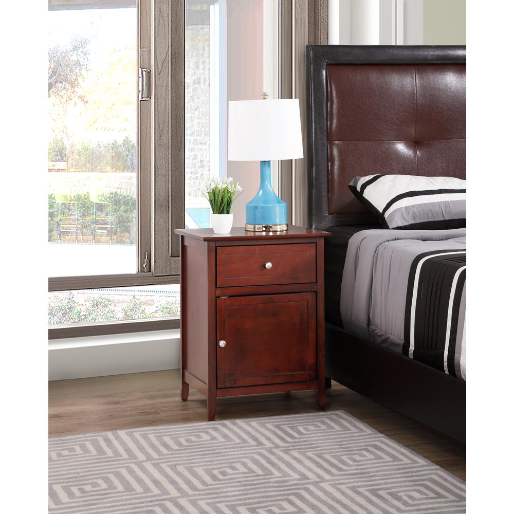 Lzzy 1-Drawer Cherry Nightstand (25 in. H x 15 in. W x 19 in. D). Picture 5