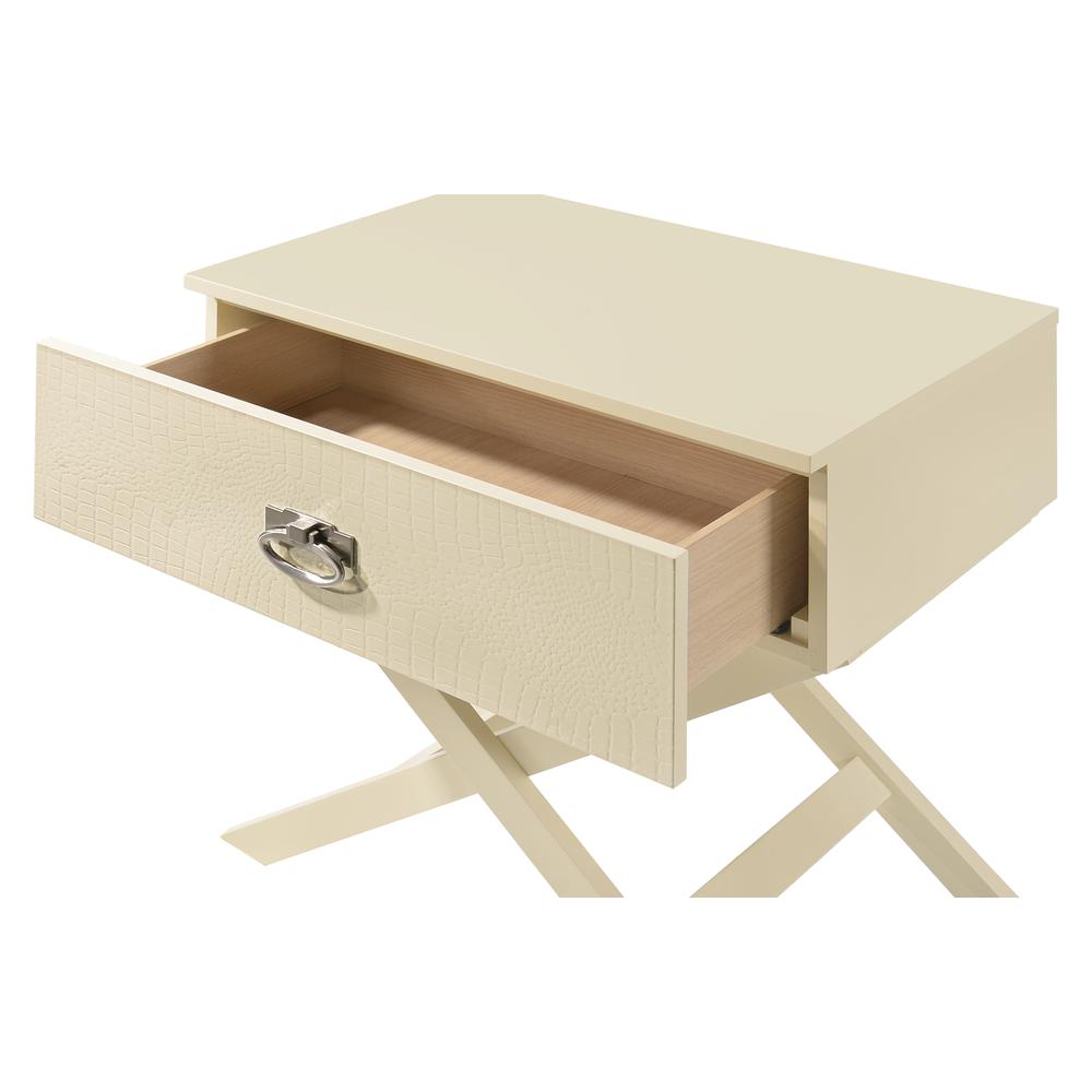 Xavier 1-Drawer Beige Nightstand (25 in. H x 16 in. W x 27 in. D). Picture 3