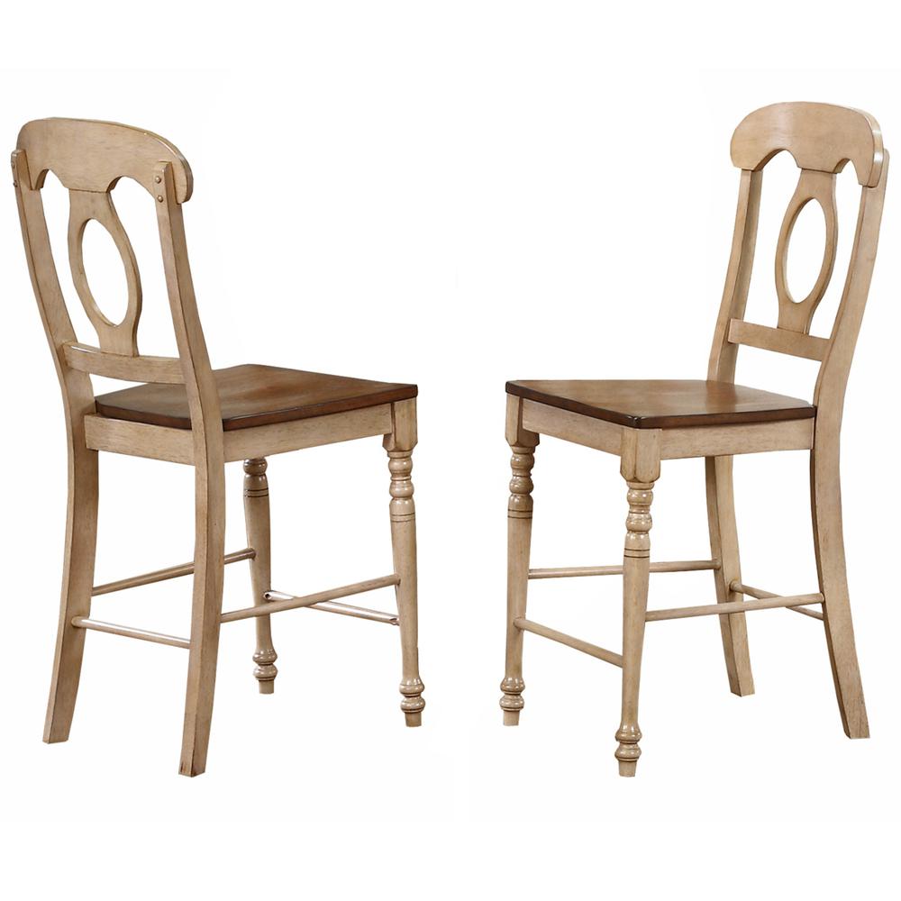 43 in. Two Tone Light C High Back Wood Frame 24 in. Bar Stool (Set of 2). Picture 2
