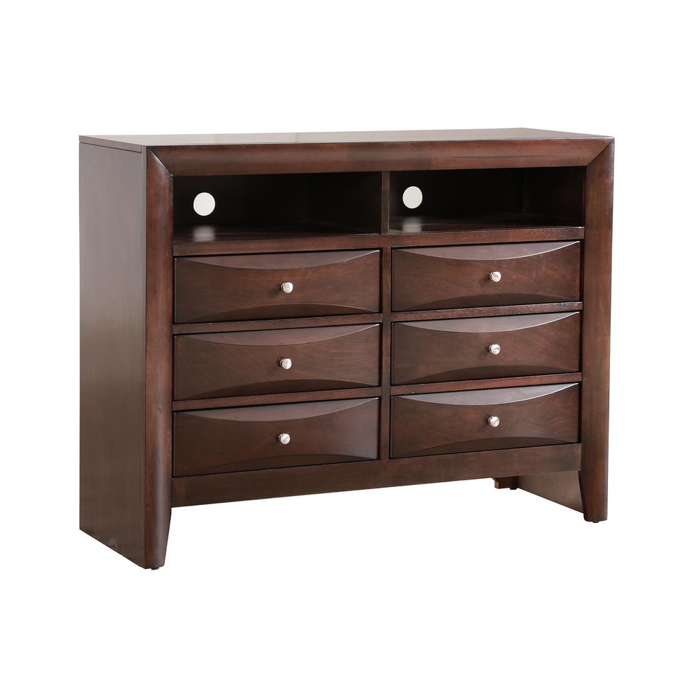 Marilla Cappuccino 6-Drawer Chest of Drawers (47 in. L X 17 in. W X 37 in. H). Picture 2