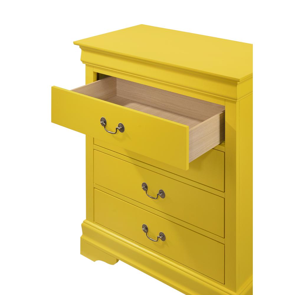 Louis Phillipe Yellow 4 Drawer Chest of Drawers (41 in L. X 16 in W. X 41 in H.). Picture 3